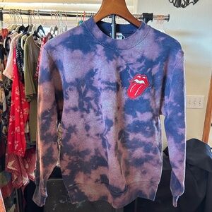 Jerzees Rolling Stones Tie Dye Sweatshirt Iron-On Patch Size Small